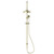 York Twin Shower With White Porcelain Hand Shower Aged Brass
