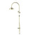 York Twin Shower With White Porcelain Hand Shower Aged Brass