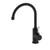 York Kitchen Mixer Gooseneck Spout Matte Black With White Porcelain Lever