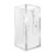 Ruby II Square Corner Shower 900x900 Metallic Frame with Side Recessed Wall Centre Waste