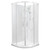 Ruby II Round Sliding Shower 900x900 White Frame with PLUS Wall Rear Waste