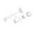 Mecca Wall Basin Bath Mixer Matte White Separate Back Plate Handle Up 185mm Trim Kits Only