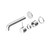 Mecca Wall Basin Bath Mixer Chrome Separate Back Plate Handle Up 185mm Trim Kits Only