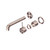 Mecca Wall Basin Bath Mixer Brushed Bronze Separate Back Plate Handle Up 185mm Trim Kits Only