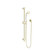 York Shower Rail Aged Brass With White Porcelain Hand Shower