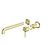 Zen Wall Basin Bath Mixer SS316L Brushed Gold Separate Back Plate 230mm Spout Trim Kits Only