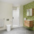 Rhine Acrylic Shower 3 Sided Flat Wall White Pivot 810mm