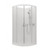 Valencia Elite Shower Suite Round Sliding 12 x 9 Black Tile LH Centre Waste 706823A-BL
