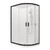 Valencia Elite Shower Suite Round Sliding 12 x 9 Black Tile RH Centre Waste 706824A-BL