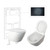 Niche Toilet Suite Wall Hung Gloss White Round Matte Black Push Plate