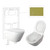 Niche Toilet Suite Wall Hung Gloss White Round Brushed Gold Push Plate