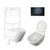 Niche Toilet Suite Wall Hung Gloss White Square Matte Black Push Plate