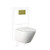 Niche Toilet Suite Wall Hung Gloss White Square Brushed Gold Push Plate