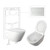 Niche Toilet Suite Wall Hung Gloss White Square Matte White Push Plate