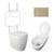 Niche Toilet Suite Floorstanding White Gloss Round Brushed Nickel Push Plate