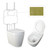 Niche Toilet Suite Floorstanding White Gloss Square Brushed Gold Push Plate