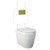 Niche Toilet Suite Floorstanding White Gloss Square Brushed Gold Push Plate