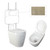 Niche Toilet Suite Floorstanding White Gloss Square Brushed Nickel Push Plate
