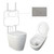 Niche Toilet Suite Floorstanding White Gloss Square Chrome Push Plate