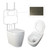 Niche Toilet Suite Floorstanding White Gloss Square Gunmetal Push Plate