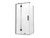 Evora Square Corner Shower Pivot Door 1000 x 1000mm Black Flat Wall Centre Waste