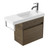 Fucina Vanity Wall 600 1 Taphole Polymarble Top Chrome Towel Rail 1 Door Smokey Oak Timberland