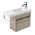 Fucina Vanity Wall 600 1 Taphole Polymarble Top Chrome Towel Rail 1 Door Ashen Walnut Timberland