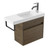 Fucina Vanity Wall 600 1 Taphole Polymarble Top Blk Towel Rail 1 Door Smokey Oak Timberland