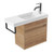 Fucina Vanity Wall 600 1 Taphole Polymarble Top Blk Towel Rail 1 Door Southern Oak Timberland