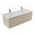 Fucina Vanity Wall 1200 2 Taphole Polymarble Double Bowl 1 Drawer Seasoned Oak