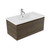 Fucina Vanity Wall 910 1 Taphole Vitreous China Top 1 Drawer Smokey Oak Timberland
