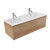 Fucina Vanity Wall 1210 2 Taphole Vitreous China Double Bowl 1 Drawer Southern Oak Timberland