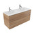 Fucina Vanity Wall 1210 2 Taphole Vitreous China Double Bowl 2 Drawer Southern Oak Timberland