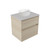 Fucina Vanity Wall 600 Moonlight E Stone Top 2 Drawer Seasoned Oak