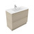 Fucina Vanity Floor 900 1 Taphole Polymarble Top 2 Drawer Seasoned Oak