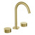 Lente Basin Mixer 3 Tap Hole Deck Mounted Brushed Brass Lead Free