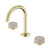 Serenity Basin Set Arc Spout With Rome Travertine Handle Brushed Gold