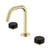 Serenity Basin Set Edge Spout With Marquina Black Handle Brushed Gold
