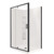 Valencia Elite Square Corner Pivot Shower 1200 x 1000mm Black Frame With Corner Contour Plus Wall Right Hand Centre Waste