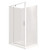Valencia Elite Square Corner Pivot Shower 1200 x 1000mm White Frame With Flat Wall Right Hand Centre Waste