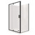Valencia Elite Square Corner Pivot Shower 1200 x 1000mm Black Frame With Flat Wall Right Hand Centre Waste