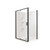 Valencia Elite Square Corner Pivot Shower 1200 x 1000mm Black Frame With Side Recessed Wall Right Hand Centre Waste