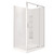 Valencia Elite Square Corner Pivot Shower 1200 x 1000mm Satin Silver Frame With Corner Contour Plus Wall Left Hand Centre Waste