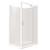 Valencia Elite Square Corner Pivot Shower 1200 x 1000mm White Frame With Flat Wall Left Hand Centre Waste