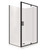 Valencia Elite Square Corner Pivot Shower 1200 x 1000mm Black Frame With Flat Wall Left Hand Centre Waste