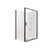 Valencia Elite Square Corner Pivot Shower 1200 x 1000mm Black Frame With Side Recessed Wall Left Hand Centre Waste