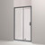 Valencia Elite Alcove Sliding 3-Sided Shower 1200 x 1000mm Black Frame With Flat Wall Centre Waste