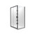 Valencia Elite Square Corner Sliding Shower 1200 x 1000mm Black Frame With Corner Contour Plus Wall Right Hand Centre Waste