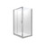 Valencia Elite Square Corner Sliding Shower 1200 x 1000mm Metallic Frame With Corner Contour Plus Wall Right Hand Centre Waste