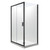 Valencia Elite Square Corner Sliding Shower 1200 x 1000mm Black Frame With Flat Wall Right Hand Centre Waste